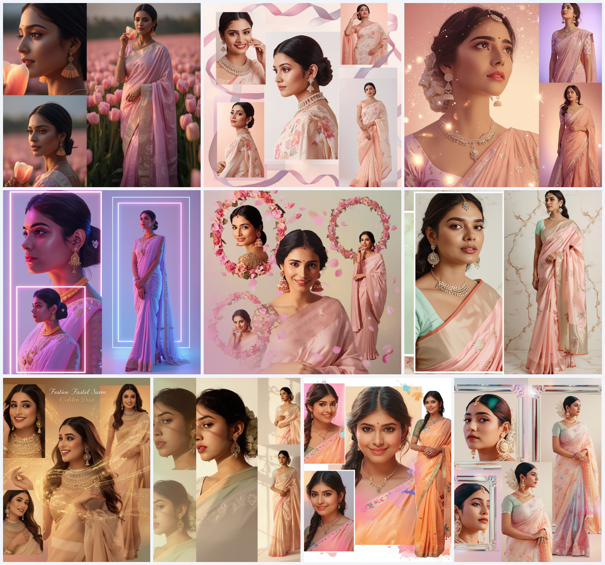 10+ Powerful Saree AI Prompts to Create Premium Festive Looks with Clean Background