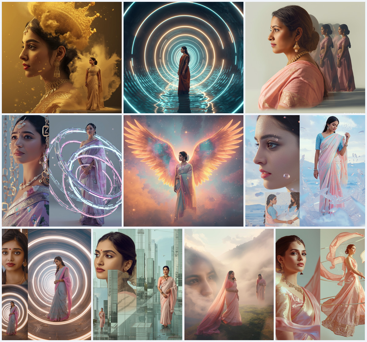 10+ Shimmer Tissue Saree AI Prompts to Create Airy Festive WhatsApp DPs