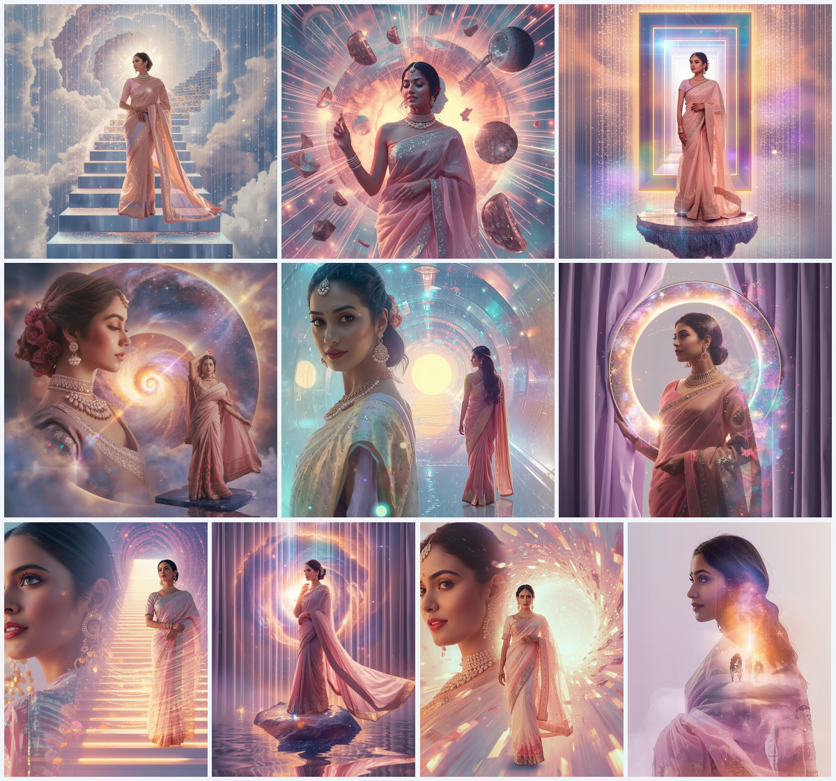 10+ Spotlight Saree AI Prompts to Create Focused Ethnic Photos with Dramatic Lighting Effect