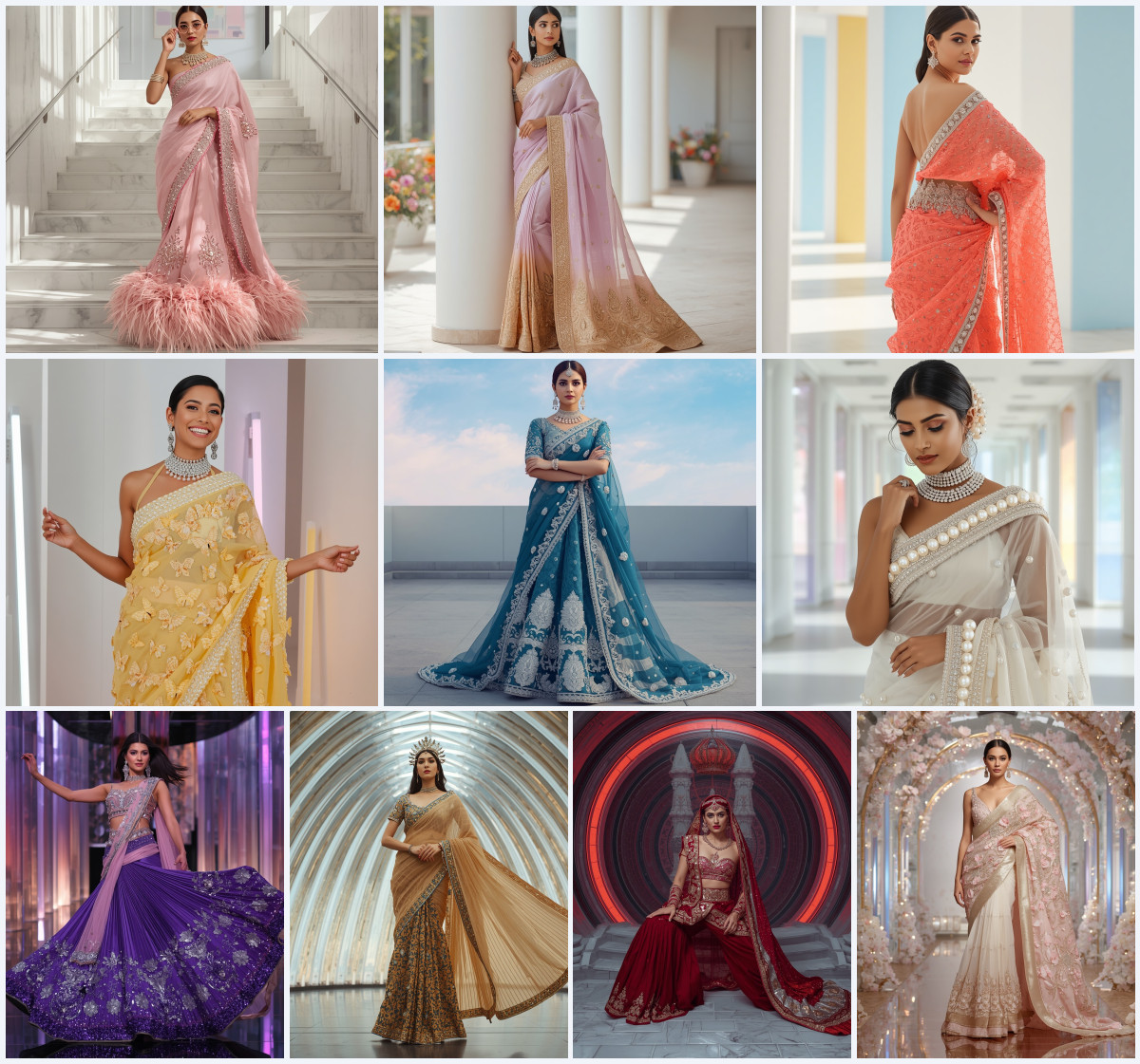 Master the art of designing intricate gold zardosi bridal sarees utilizing Gemini AI - Main Thumbnail