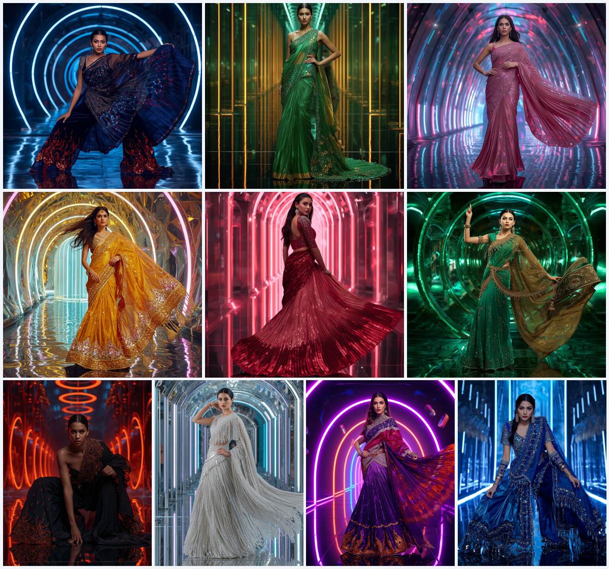 Viral Image Prompt for Holographic Sequin Saree featuring ChatGPT Prompt alongside prompt for gemini - Main Thumbnail