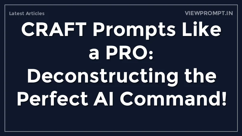 CRAFT Prompts Like a PRO: Deconstructing the Perfect AI Command! - Main Thumbnail