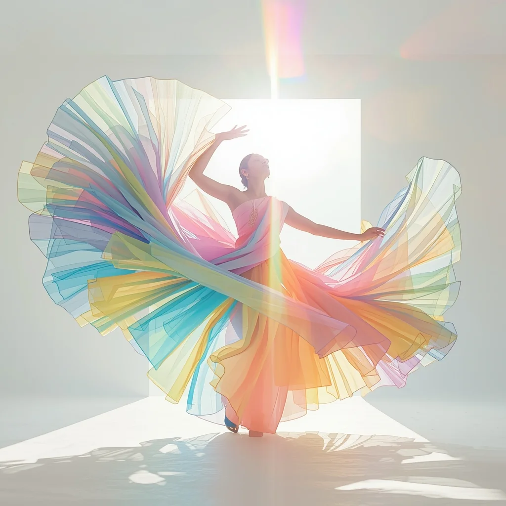 Festival Fancy Saree Smart-Memory Origami Tulle | Saree Pose Ai Prompt