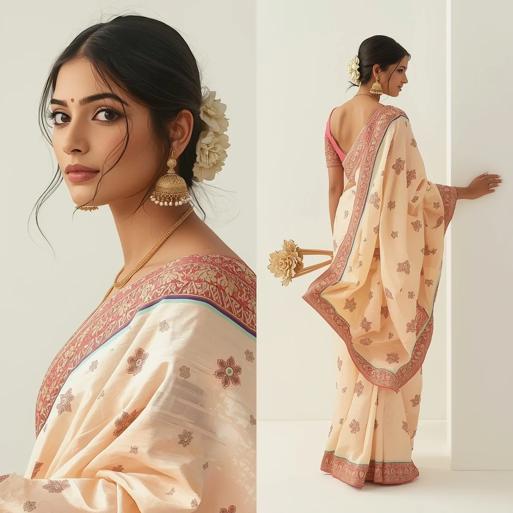 Festive Pastel Saree Infinite Blank Canvas Regeneration Collage | Endless Start Luxury Prompt | Saree Look Ai Prompt Modern Style