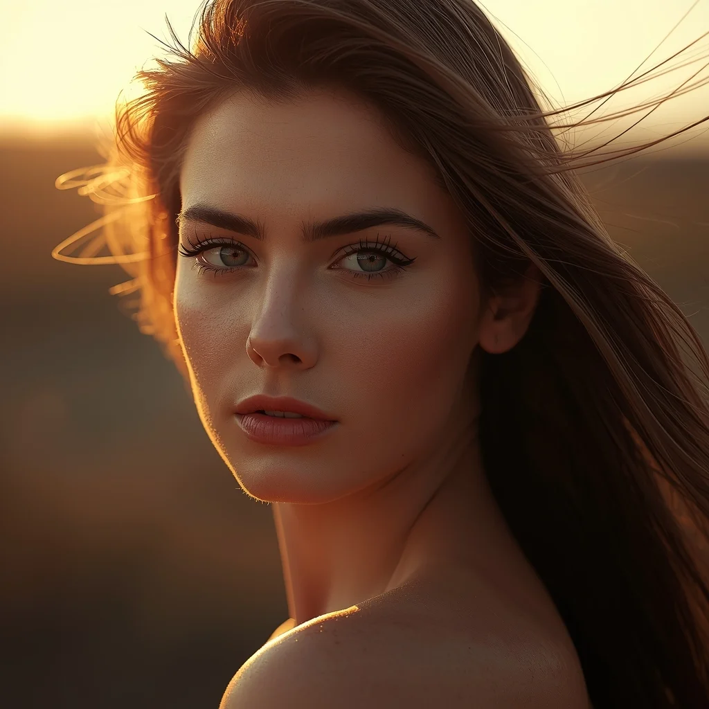 Golden Hour DSLR Portrait Girl – Warm Cinematic Look | Wedding Ai Prompt