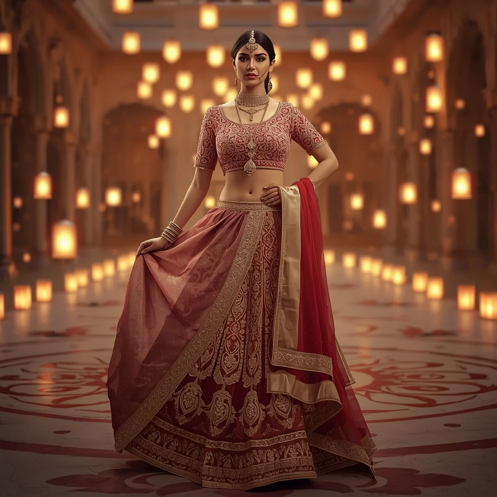 Royal Palace Courtyard Festive Pose with Floating Lantern Glow | Trending Prompt Ideas Worldwide