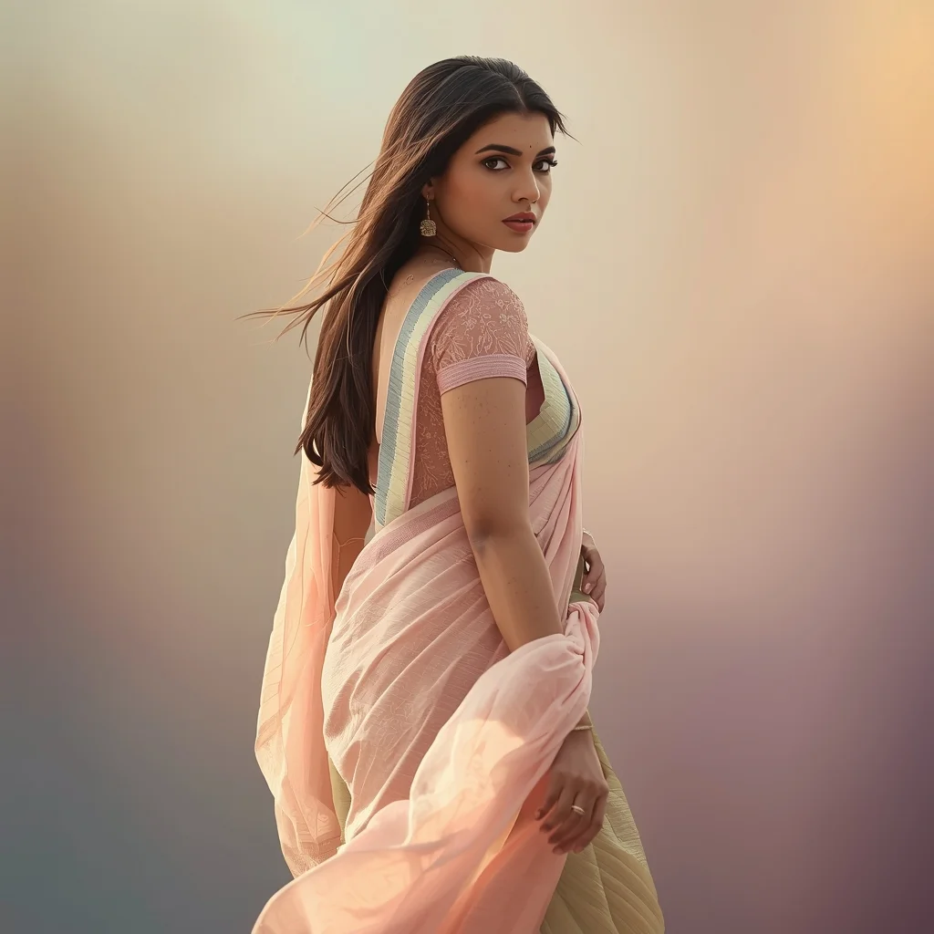 Trending Indian Saree Over Shoulder Look Image Prompt | Saree Pose Ai Prompt For Image Generation