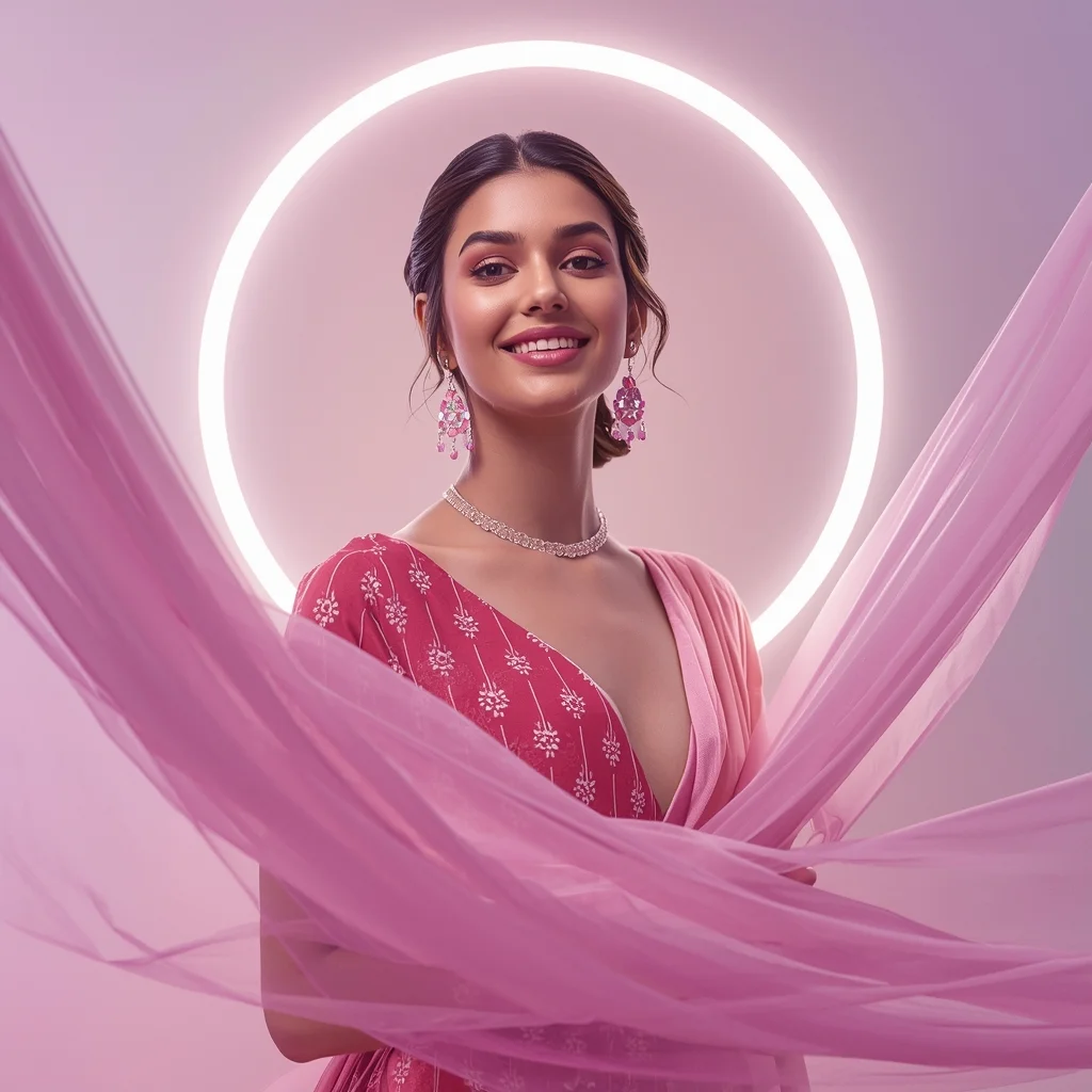 Velvet Pastel Plunging Gown Western Traditional Composition | Gemini Ai Photo Prompt Copy Paste